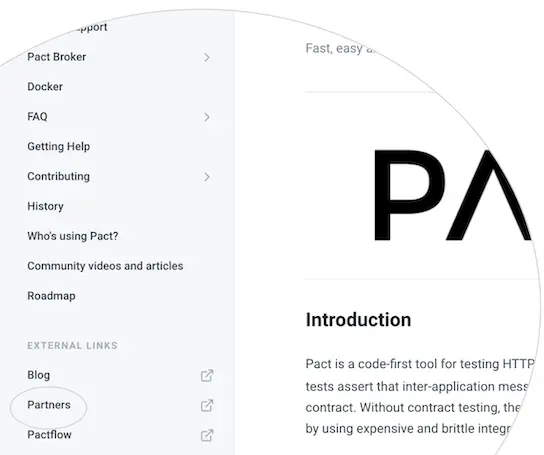 Pactflow partners on our docs